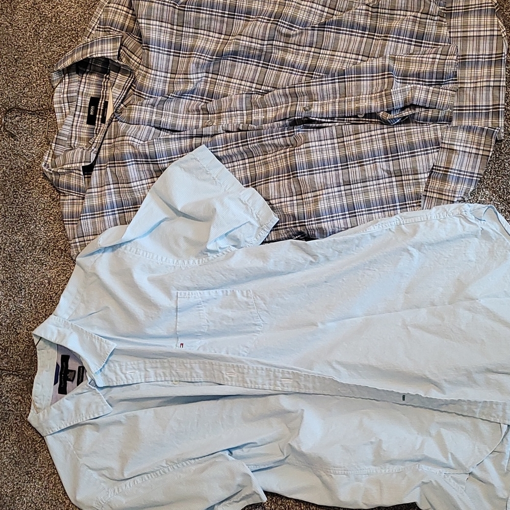 2 short sleeve men's casual shirts